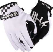Thrashin Supply Co. Go Fast Stealth Gloves White Short Cuff XL Textile Pair #SV1-10-11