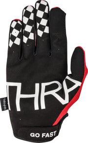 Thrashin Supply Co. Go Fast Stealth Gloves Red Short Cuff Textile Pair #SV1-18-10
