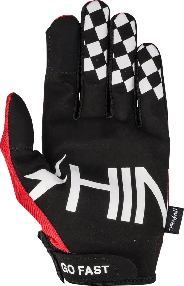 Thrashin Supply Co. Go Fast Stealth Gloves Red Short Cuff 2XL Textile Pair #SV1-18-12