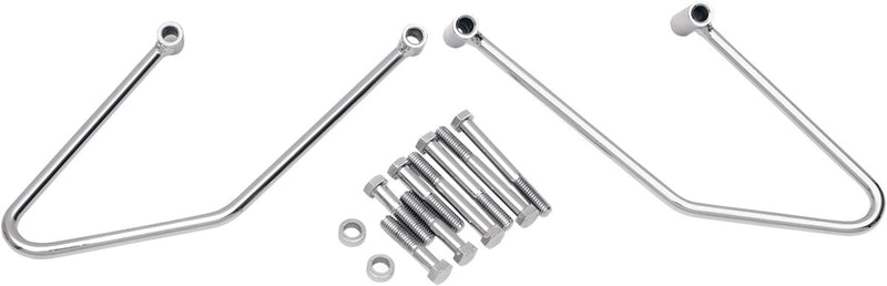 Drag Specialties Chrome Saddlebag Support Brackets for 2006-2017 Harley-Davidson Softail Motorcycles
