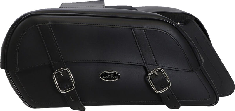Saddlemen Drifter™ Slant Saddlebags Black Extra Jumbo Synthetic Leather Pair #3501-0321