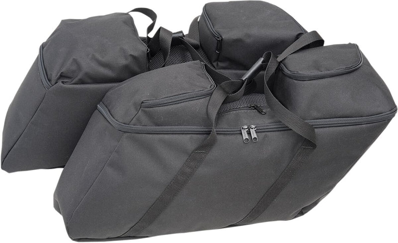 Drag Specialties Black Collapsible Soft Luggage for HD Hard Saddlebags for 2014-2025 Harley-Davidson Touring Motorcycles