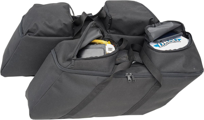 Drag Specialties Black Collapsible Soft Luggage for HD Hard Saddlebags for 2014-2025 Harley-Davidson Touring Motorcycles #3501-0942