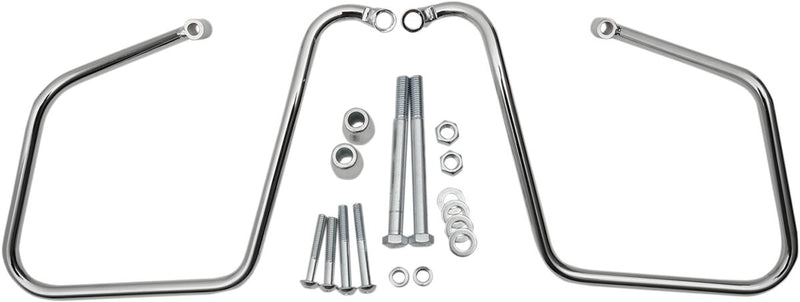 Drag Specialties Chrome Saddlebag Support Brackets for 2008-2017 Harley-Davidson Dyna Motorcycles #S77-0146DS