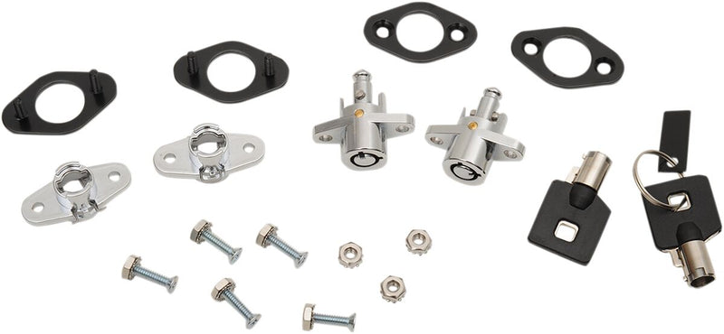 Drag Specialties Leather Saddlebag Lock Kit for 1986-2017 Harley-Davidson Heritage Softail Motorcycles