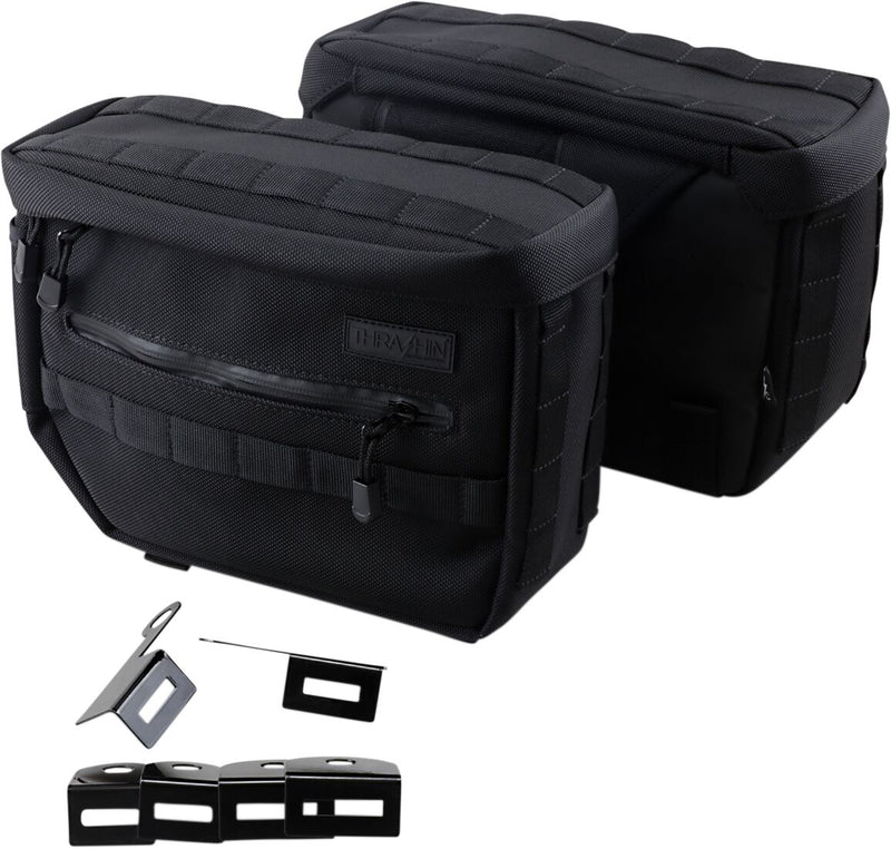 Thrashin Supply Co. Essential Throw-Over Saddlebags In Black