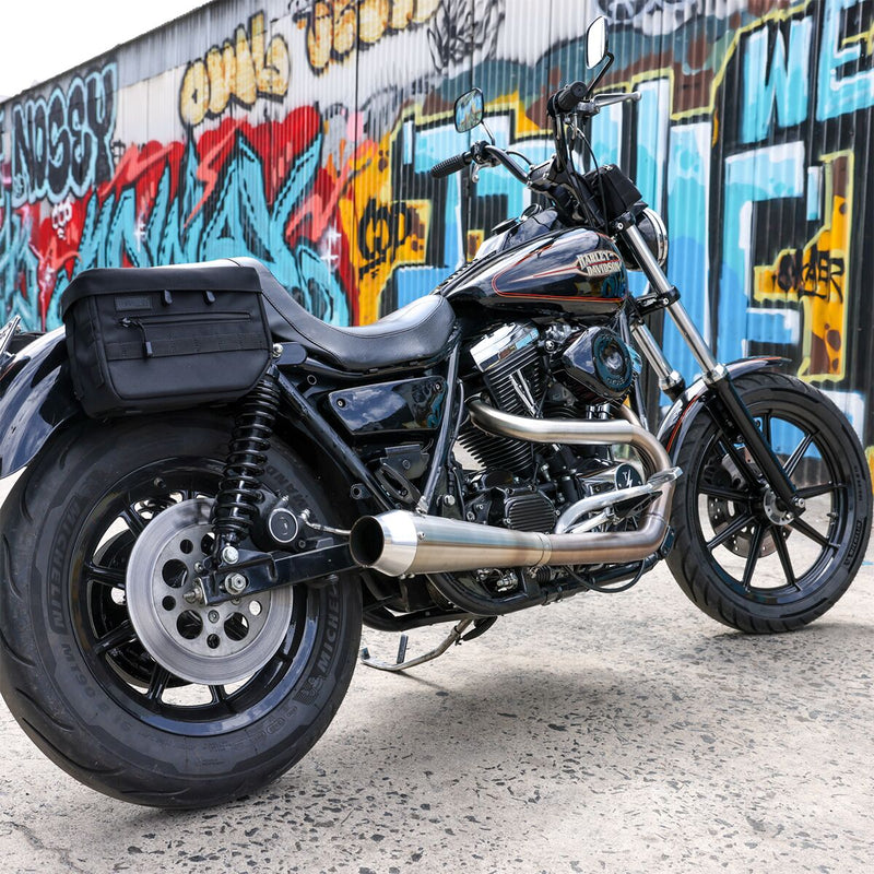 Thrashin Supply Co. Essential Throw-Over Saddlebags In Black