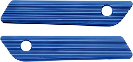 Arlen Ness Blue Anodised 10 Gauge Saddlebag Hinge Latch Cover for 2014-2025 Harley-Davidson Touring Motorcycles #03-604