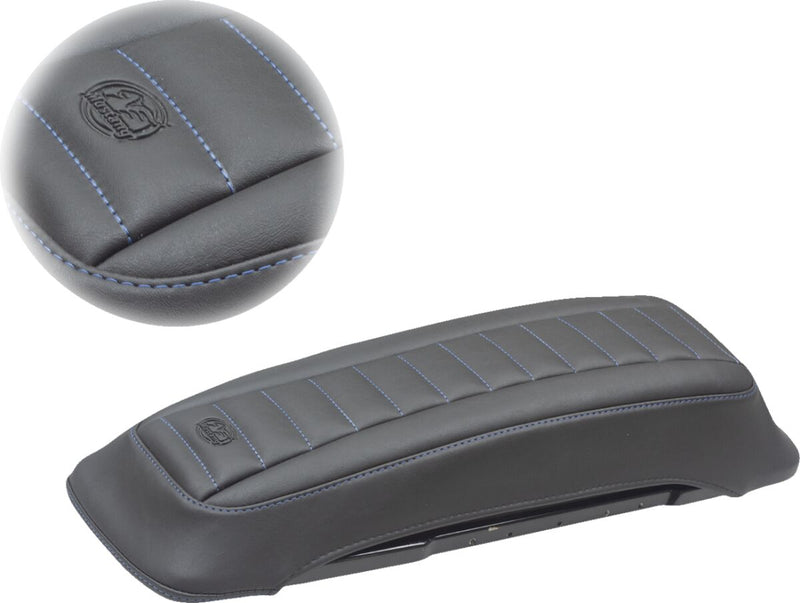 Mustang Seats Blue/Black Saddlebag Lid Cover for 1993-1996 Harley-Davidson Tour Glide Motorcycles