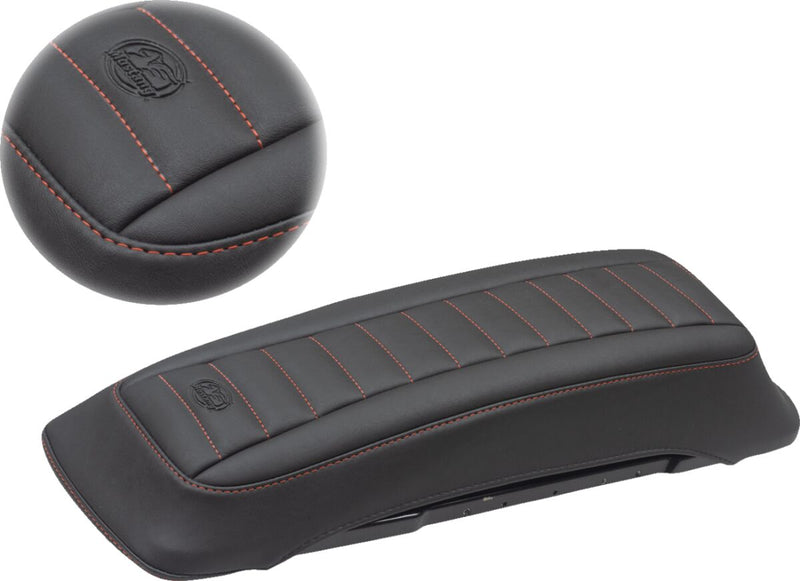 Mustang Seats Red/Black Saddlebag Lid Cover for 1993-1996 Harley-Davidson Tour Glide Motorcycles