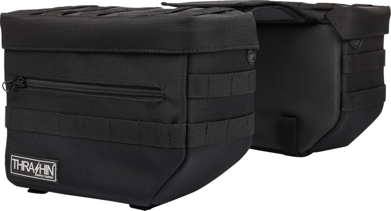 Thrashin Supply Co. Essential Throw-Over Saddlebags In Black