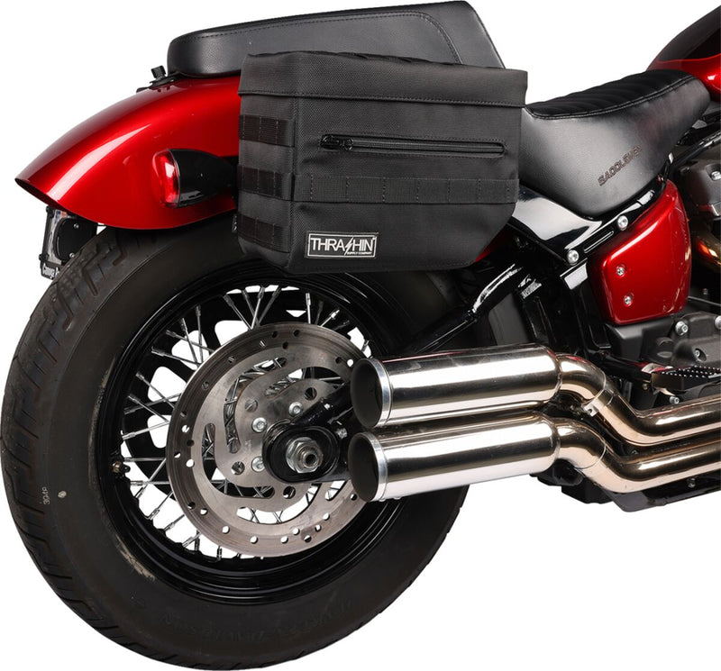 Thrashin Supply Co. Essential Throw-Over Saddlebags In Black