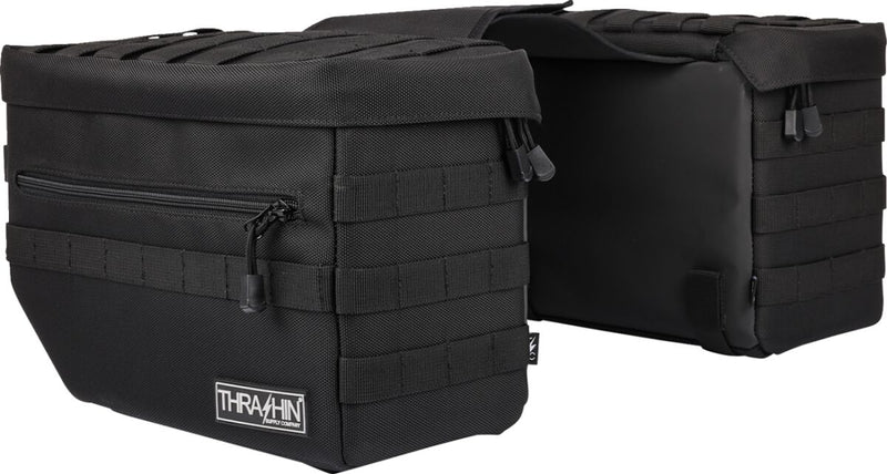 Thrashin Supply Co. Escape Throw-Over Saddlebags In Black