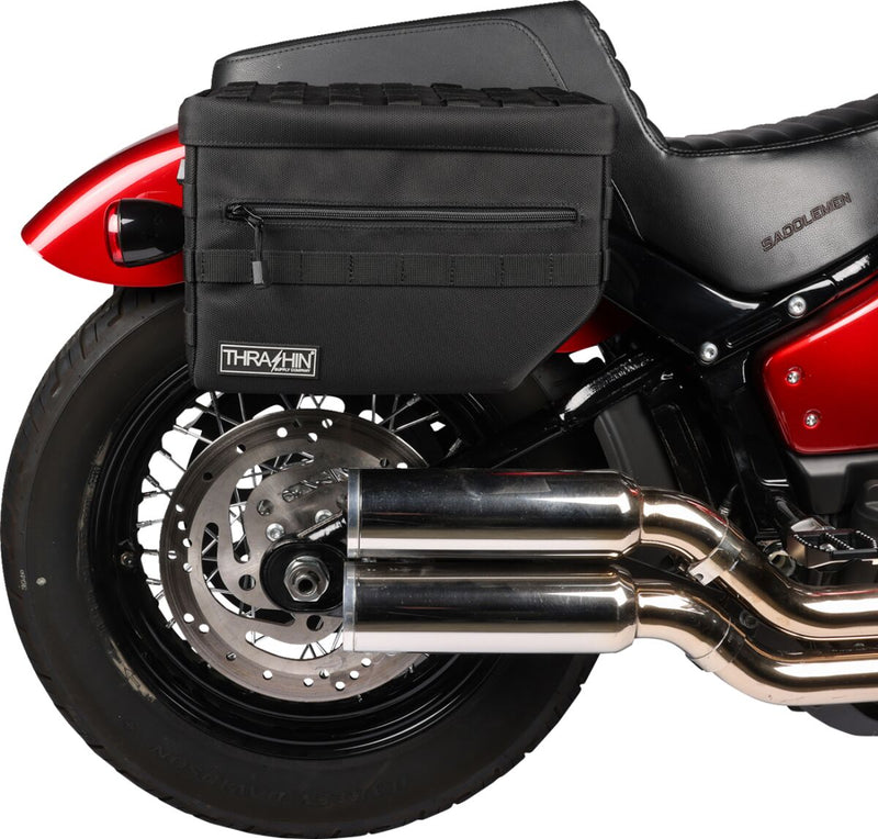 Thrashin Supply Co. Escape Throw-Over Saddlebags In Black
