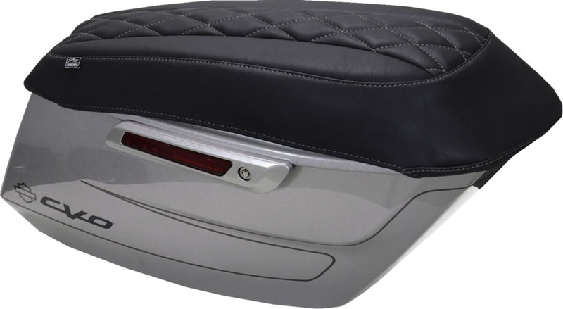 Mustang Deluxe Diamond Saddlebag Lid Covers for 2023-2026 Harley-Davidson Black Grey #88470GM