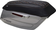 Mustang Deluxe Diamond Saddlebag Lid Covers for 2023-2026 Harley-Davidson Black Orange