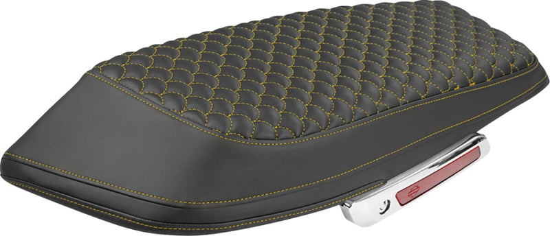 Saddlemen Dragon Scale Saddlebag Lid Covers for 2023-2026 Harley-Davidson Roadsofa™ Black Gold Dragon Stitch Left Right Saddlehyde™ Vinyl Pair #L870-23-20907