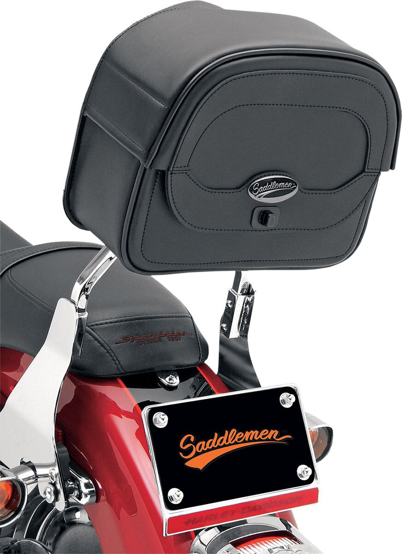 Saddlemen Large Cruis'n™ Sissy Bar Bag Black Rear Synthetic Leather #3503-0049