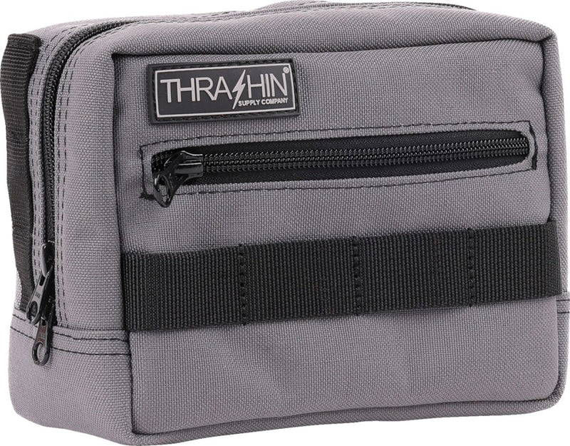 Thrashin Supply Co. Handlebar Bag Grey Orange 1050D Nylon #THB-0016