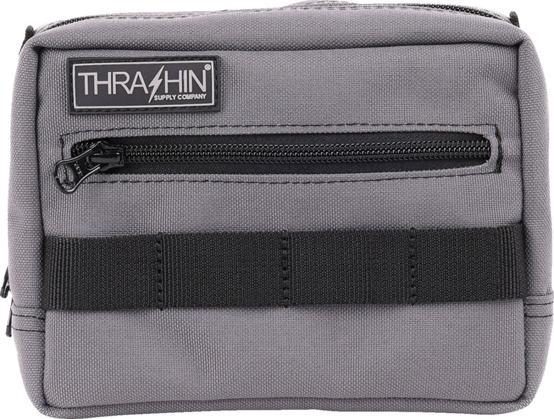 Thrashin Supply Co. Handlebar Bag Grey Orange 1050D Nylon #THB-0016