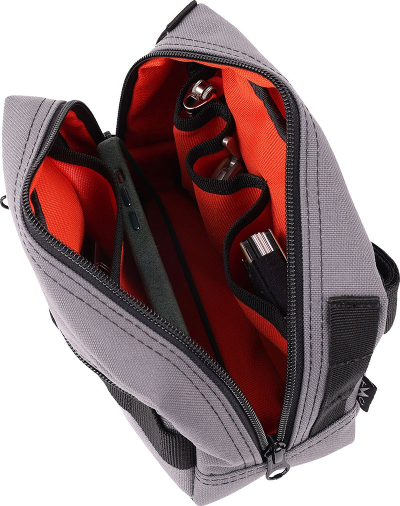 Thrashin Supply Co. Handlebar Bag Grey Orange 1050D Nylon #THB-0016