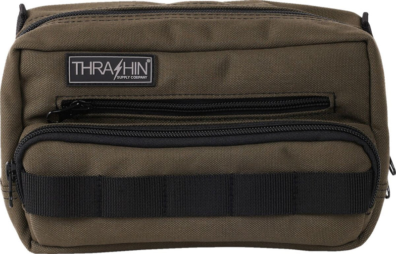 Thrashin Supply Co. Handlebar Bag Plus Green Orange 1050D Nylon #THB-0010