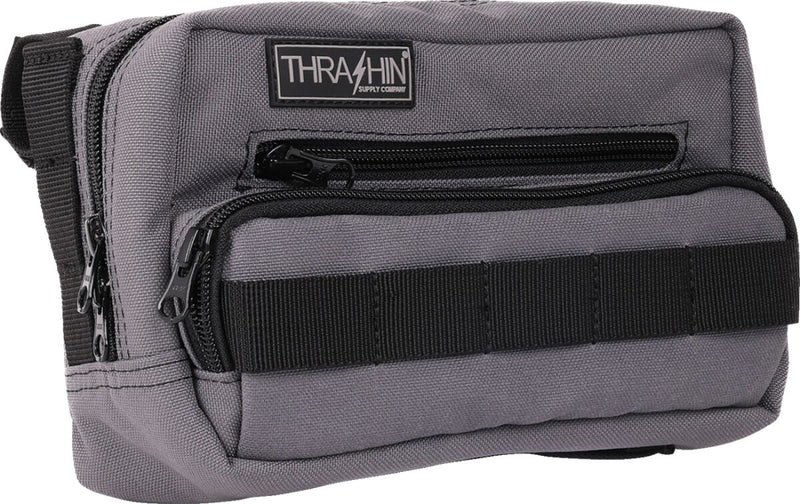 Thrashin Supply Co. Handlebar Bag Plus Grey Orange 1050D Nylon #THB-0018