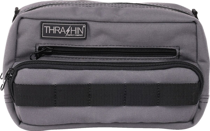 Thrashin Supply Co. Handlebar Bag Plus Grey Orange 1050D Nylon #THB-0018