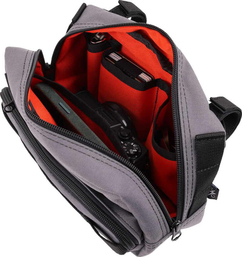 Thrashin Supply Co. Handlebar Bag Plus Grey Orange 1050D Nylon #THB-0018
