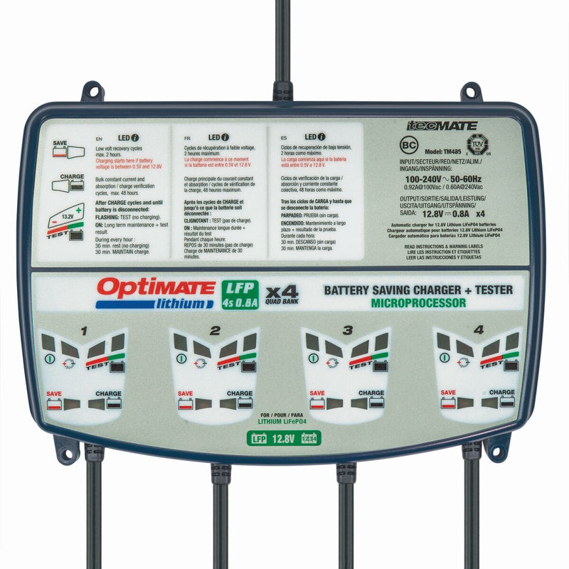 OptiMate Lithium  LFP 4s 0.8A Quad Bank