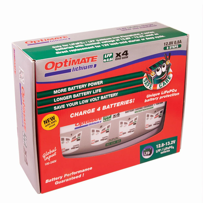 OptiMate Lithium  LFP 4s 0.8A Quad Bank