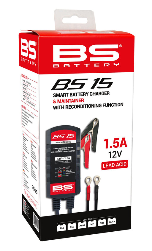 BS Battery SMART Battery Charger & Maintainer with Reconditioning Function Black Each