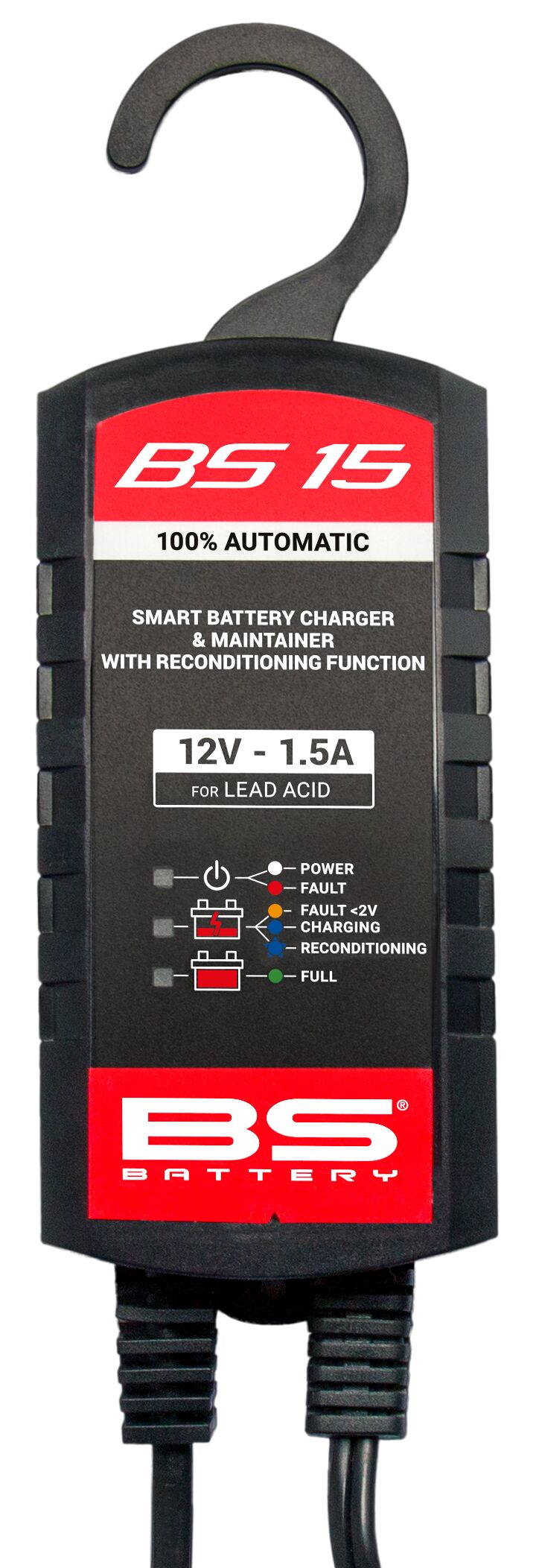 BS Battery SMART Battery Charger & Maintainer with Reconditioning Function Black Each