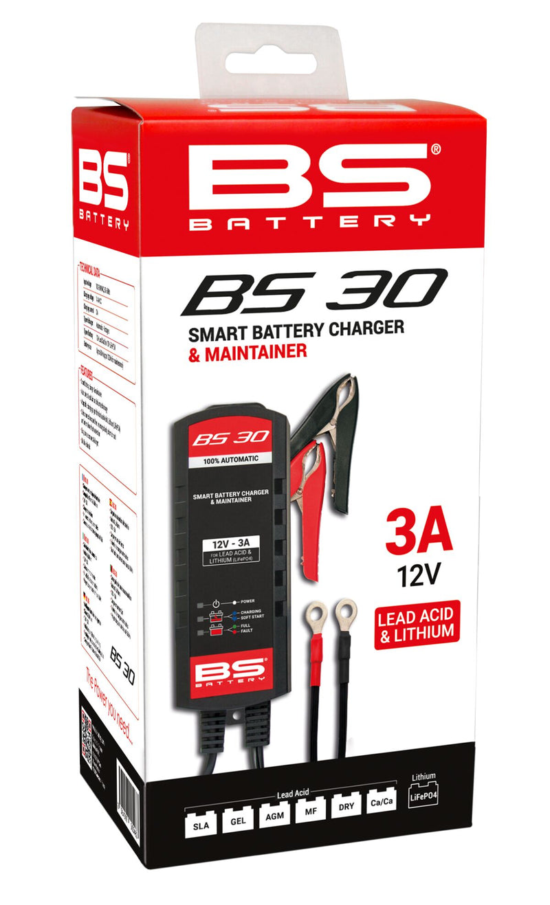 BS Battery SMART Battery Charger & Maintainer Black Each