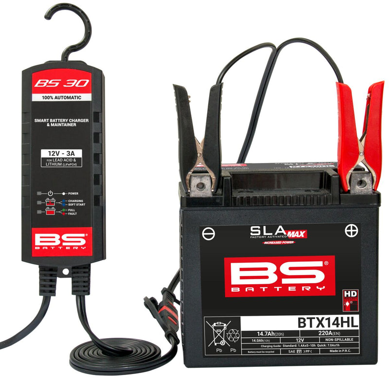 BS Battery SMART Battery Charger & Maintainer Black Each