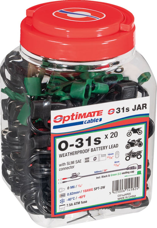TecMate OptiMate Cable O-31S Charging Cable 20 Pack #O-31SJAR