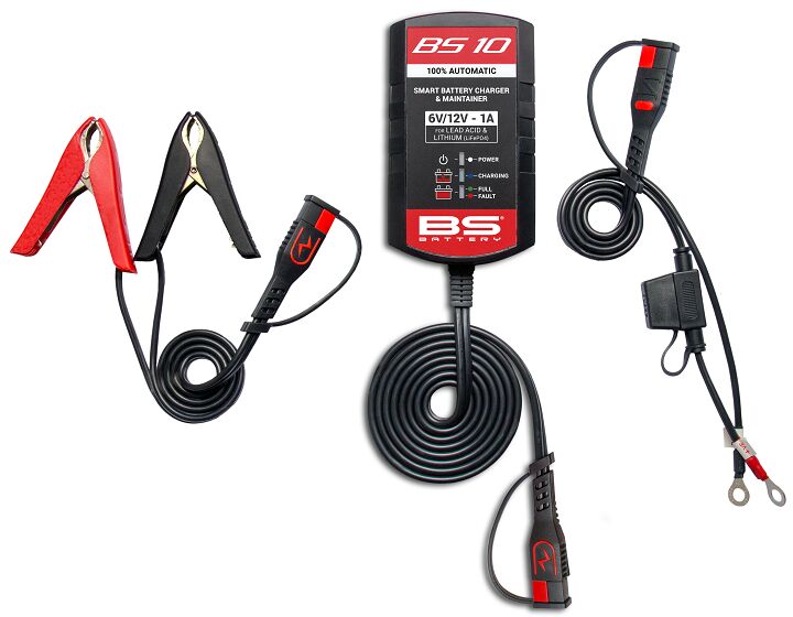 BS Battery BS10 BATTERY CHARGER BS10 6V/12V-1A - UK Plug Black Red Combination Maintenance