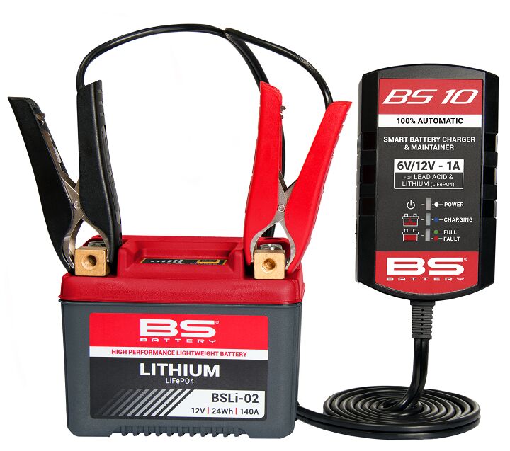 BS Battery BS10 BATTERY CHARGER BS10 6V/12V-1A - UK Plug Black Red Combination Maintenance Each