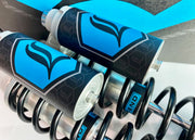 Legend Suspension REVO ARC Reservoir Decal Black Teal Blue Pair #43202400