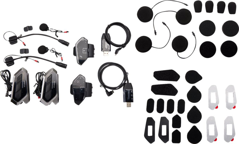 Sena 50R Low Profile Mesh Intercom™ Headsets Communication System Black Silver Dual Kit