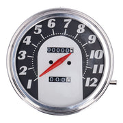 MCS FL Speedometer, ''62-67 Electra Face'', Black/Silver. 2:1 Mph