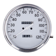 MCS FL Speedometer, ''36-40 Face'', White. 1:1 Mph