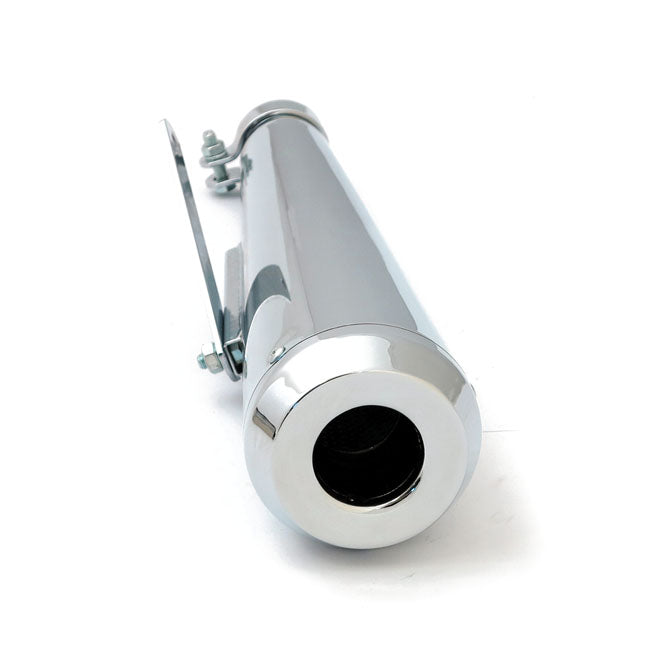 MCS Megaphone Universal Muffler 16.5" Long Chrome with TA Tip – 1 3/4" Diameter Headers