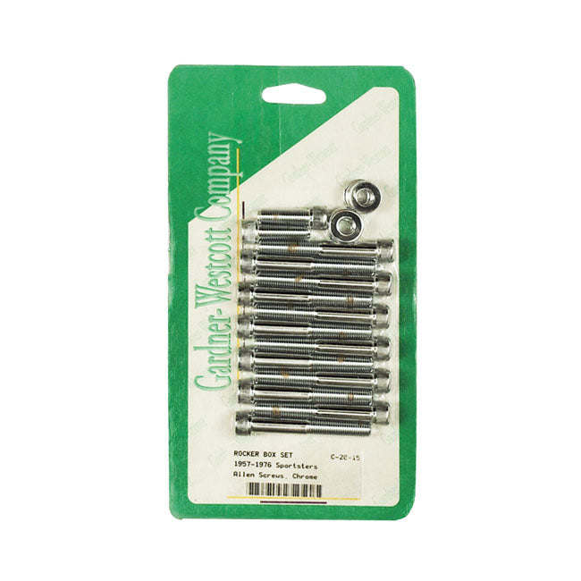 Gardner-Westcott Sportster Rocker Box Bolt Kit. Allenhead, Chrome – 1957–1976 XL Sportster
