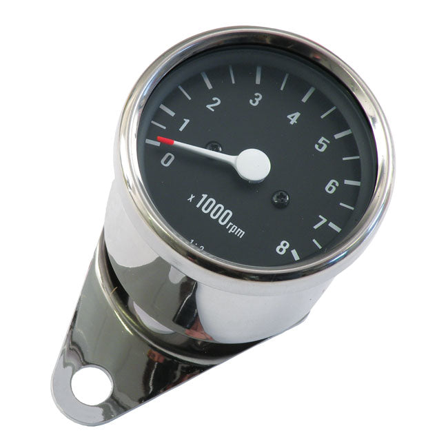 MCS Mini Mechanical Tachometer. 8000 RPM. Chrome – 1954–1956 KH; 1957–1980 XL Sportster…
