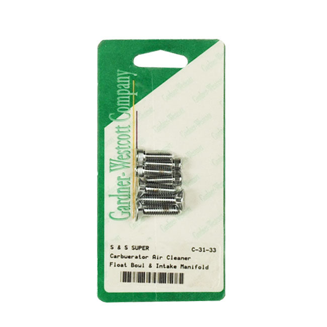 Gardner-Westcott Gardner-Wescott, S&S Carb & Filter Bolt Kit. Allen Head – All S&S Carburetor with S&S Teardrop Air…