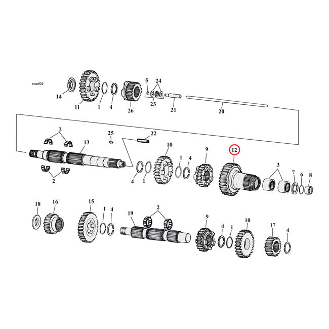 Andrews 5Th Gear Mainshaft (Main Drive Gear) – 1991–2006 5-Speed Big Twin