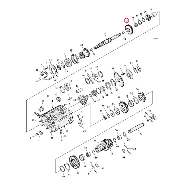 Andrews Mainshaft 3Rd Gear. 24T – 1941–1958 Big Twin