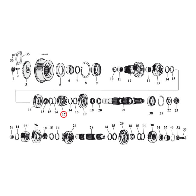 Andrews 2.61 Close Ratio 1St Gear Set – 1991–2003 XL Sportster