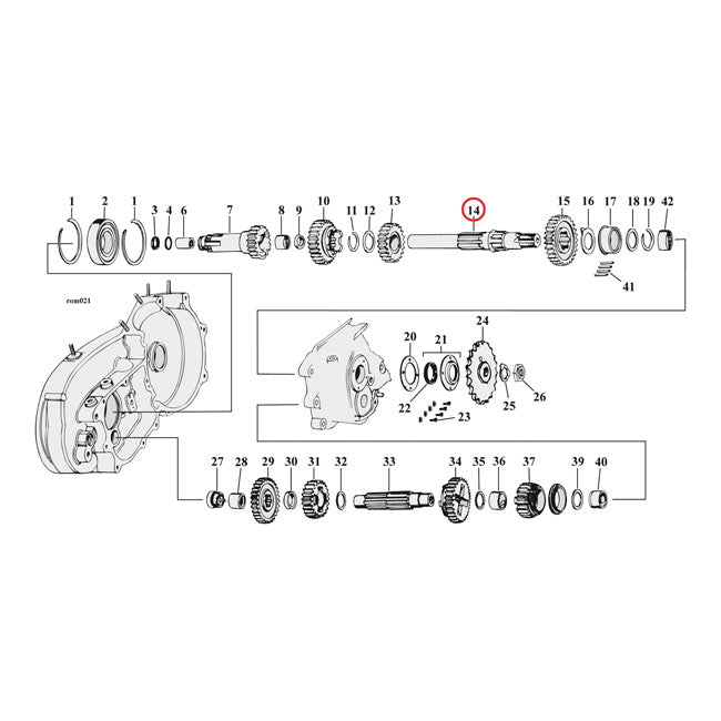 Andrews Transmission Mainshaft KH, XL – 1956 KH; 1957–1966 XL Sportster; XLH…